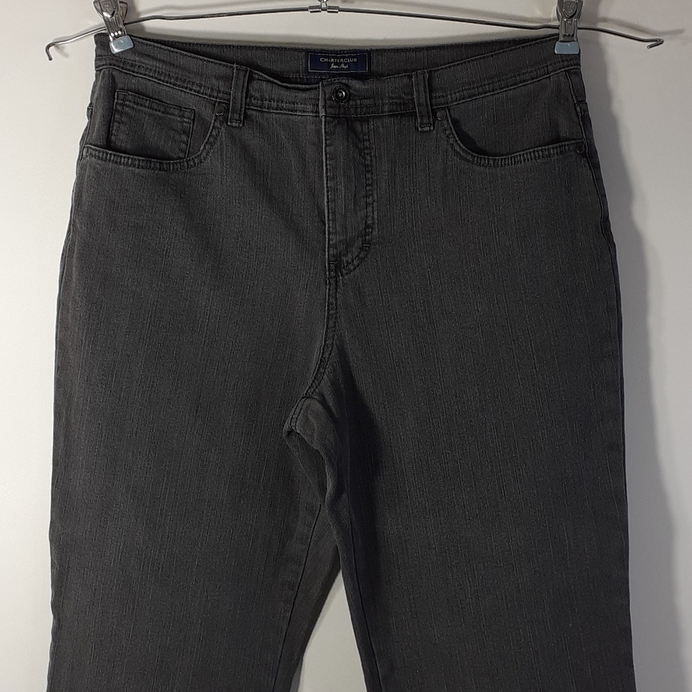 Charter Club 12 Short Classic Straight Gray Jeans - Picture 4 of 16